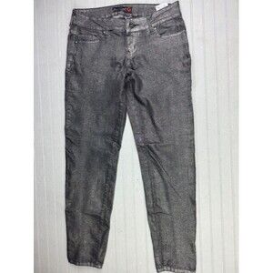 Guess Size 29 Womens Jeans Metalic Look Low Rise Stretch Super Skinny Gray